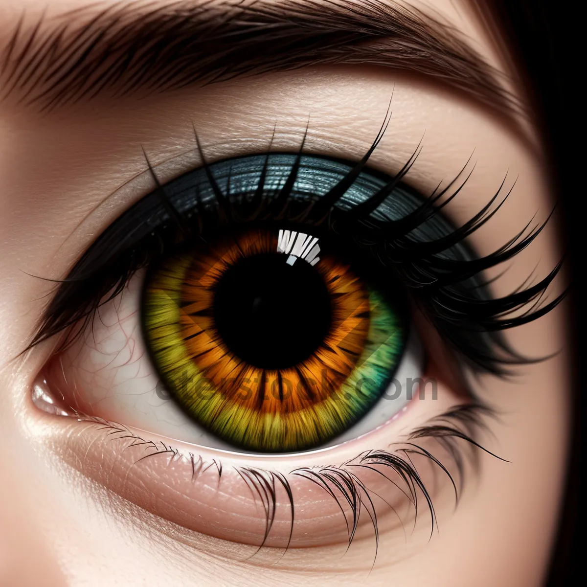 Picture of Captivating Eyeballs: Close-up Vision with Stunning Makeup
