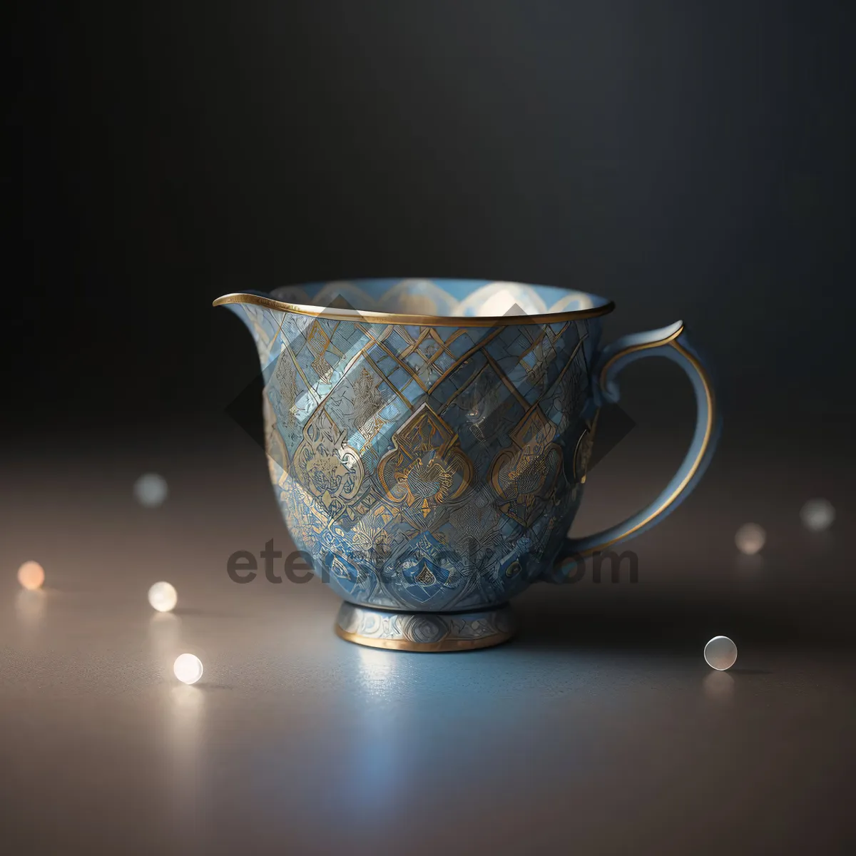 Picture of Hot Tea in Porcelain Cup with Saucer