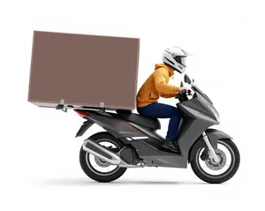 Speedy motorbike on road - silhouette