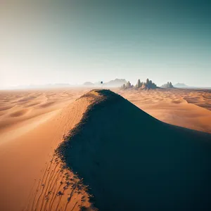 Golden Sands: Majestic Desert Landscape by the Sea