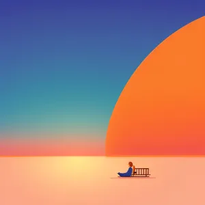 Summer Sky: Vibrant Sun, Waves, and Serene Landscape