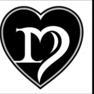 Romantic Heraldry Heart Icon: Love Symbol Stencil Design