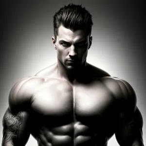 Powerful Masculinity: Fit, Sexy, and Muscular Male Bodybuilder