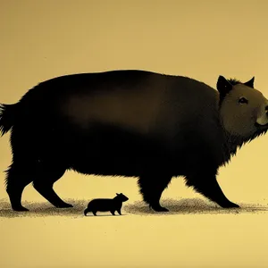 Black Domestic Farm Mammal: Wild Boar Piglet