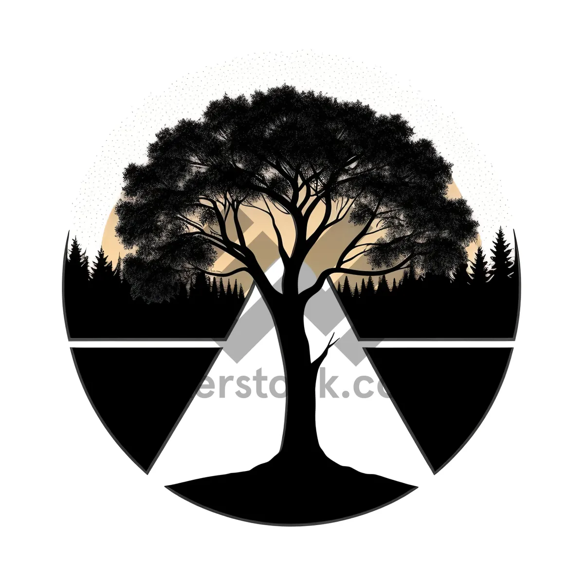 Picture of Black Tree Silhouette Graphic Design