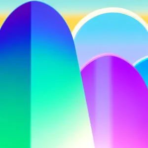 Colorful Futuristic Digital Artwork with Gradient Wave