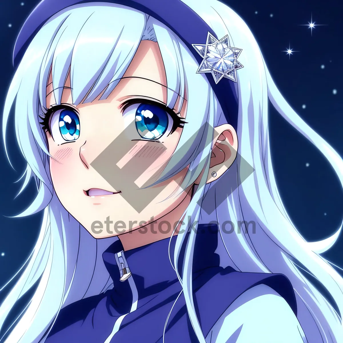 Picture of Mystic Beauty: Captivating Moonlit Portrait of a Seductive Lady