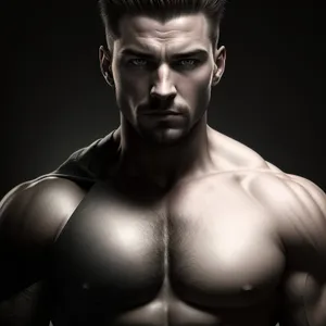 Strong and Sexy Male Bodybuilder Posing