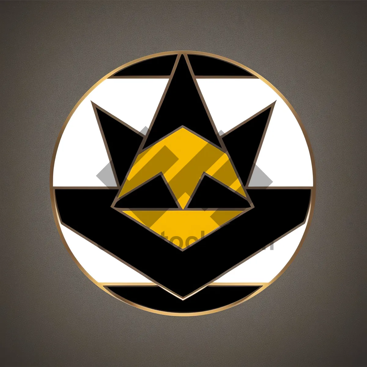 Picture of Heraldic Icon: Black and Yellow Graphic Button
