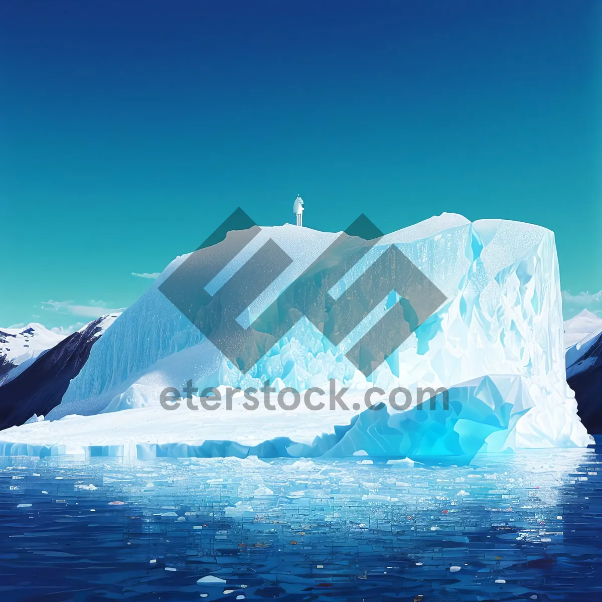 Picture of Majestic Arctic Glacier in Winter Wonderland.