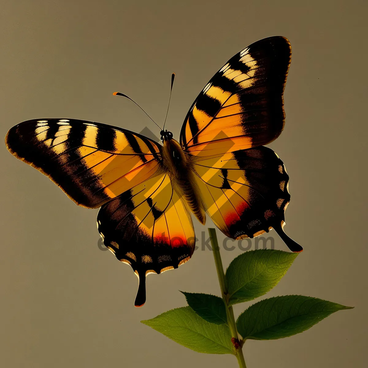 Picture of Vibrant Orange Butterfly with Delicate Wings