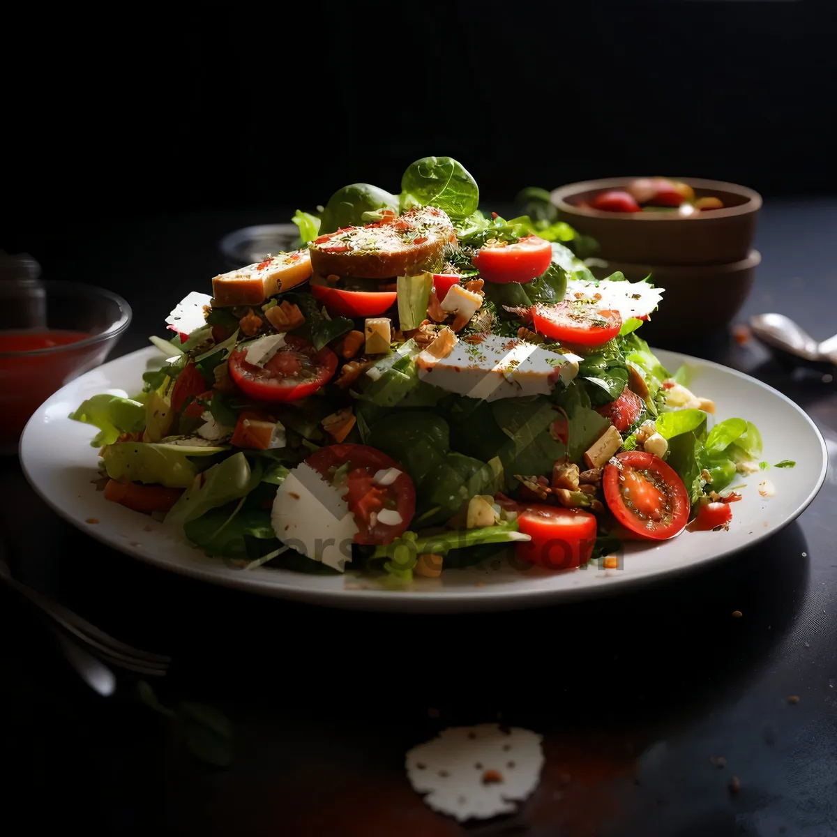 Picture of Gourmet Vegetable Plate with Fresh Salad and Cheese
