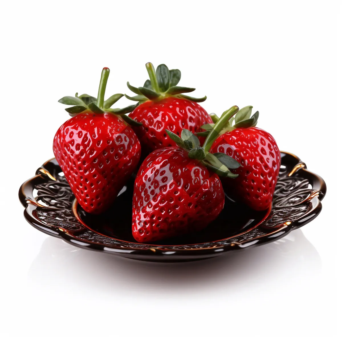 Picture of Fresh Strawberry Berry Closeup - Sweet and Healthy Dessert