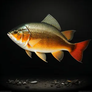 Colorful Tropical Sunfish Swimming in Aquarium