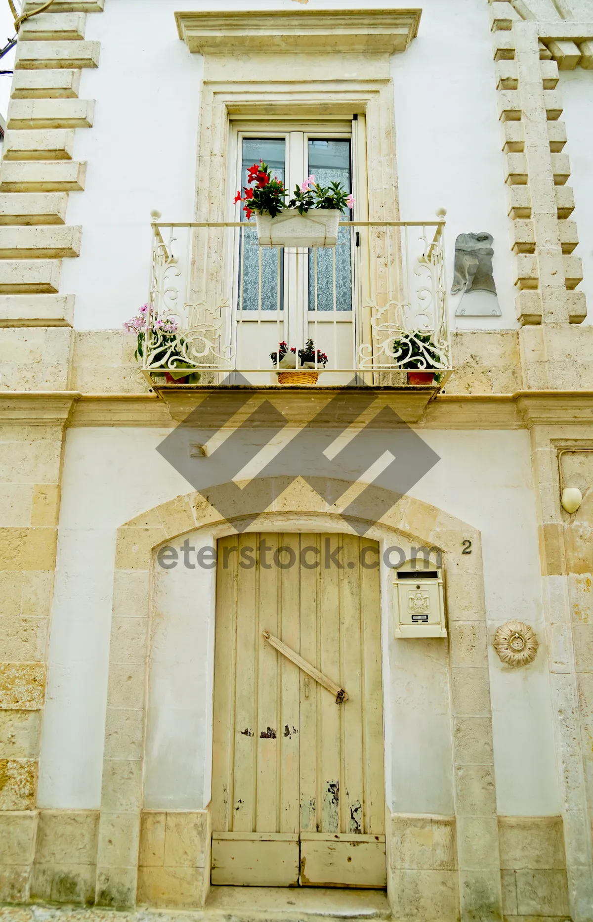 Picture of Historic stone church in old city with arched entrance.