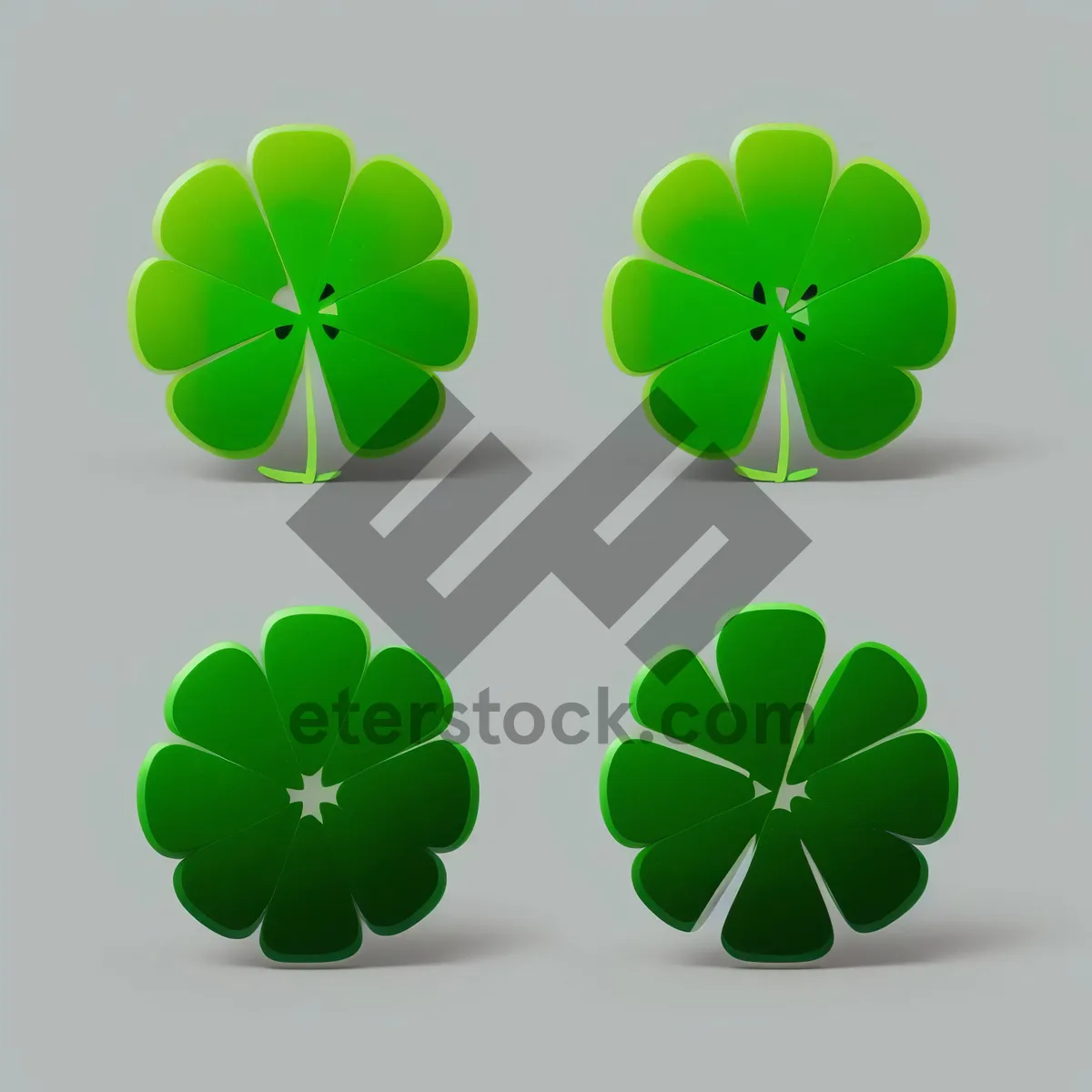 Picture of Recycling Symbol Set with Clover Leaf Graphic