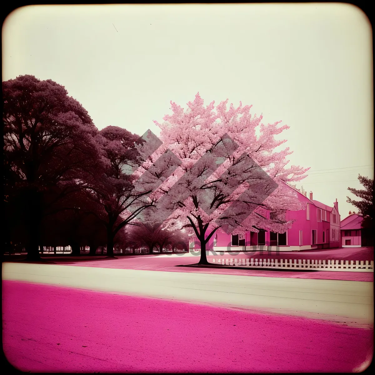 Picture of Blush Wine in Container Under Tree