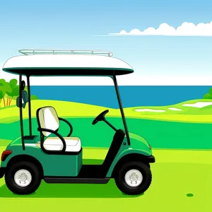 Golfer driving on a golf course