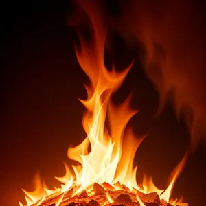 Blazing Heat: Fiery Inferno of Orange Flames.