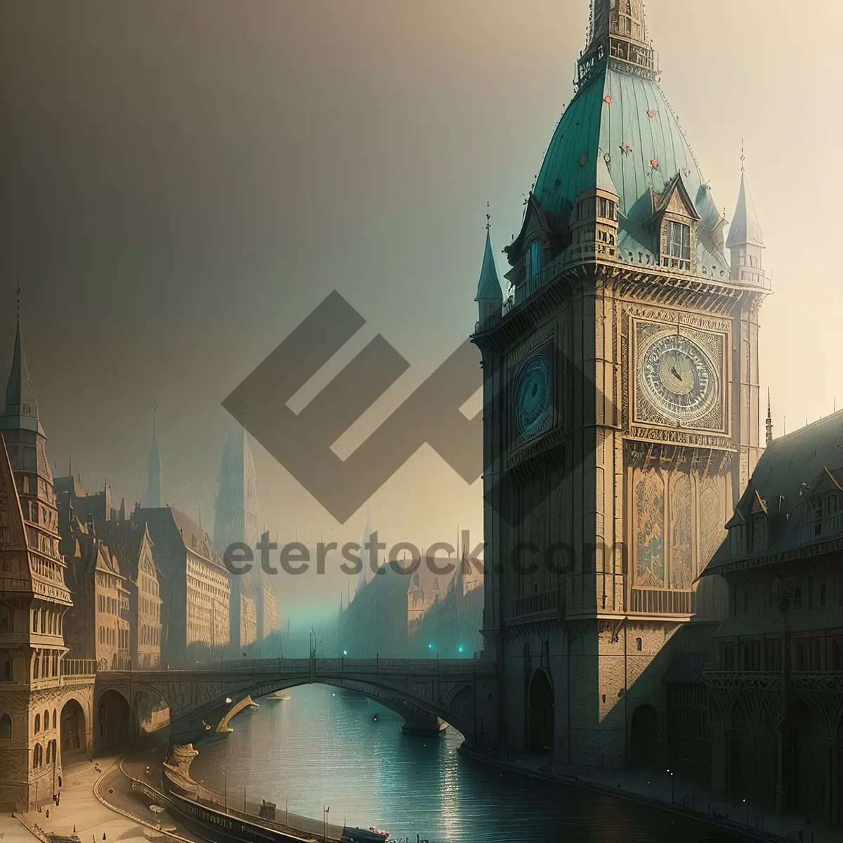 Picture of Iconic London Bridge and Tower Silhouette