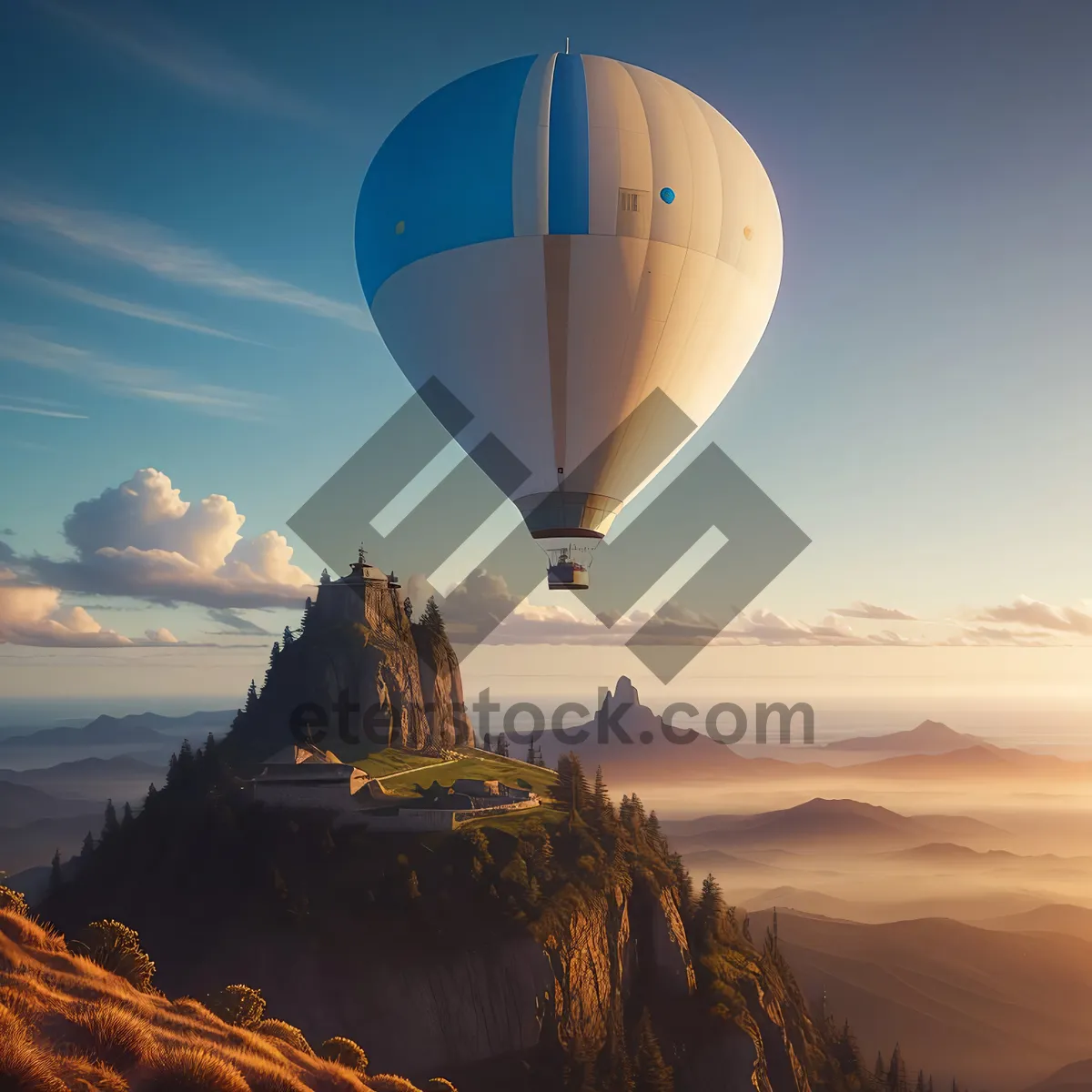 Picture of Colorful Hot Air Balloon Soaring through the Sky