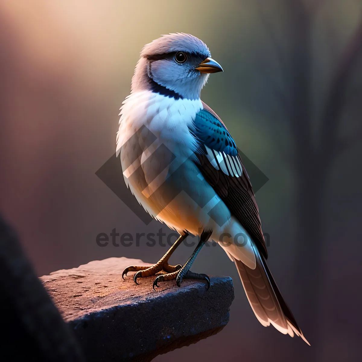 Picture of Beautiful Jay Bird perched on branch