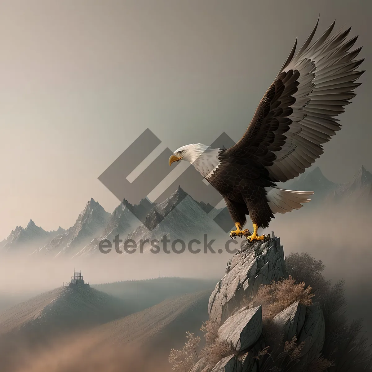 Picture of Majestic Bald Eagle in Flight