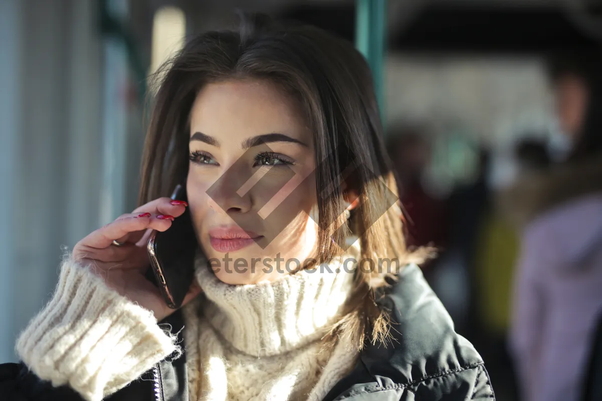 Picture of Fashion Model Portrait, Attractive Brunette Smiling Happily