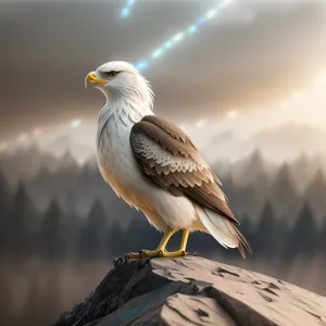 Majestic Bald Eagle Soaring with Piercing Gaze