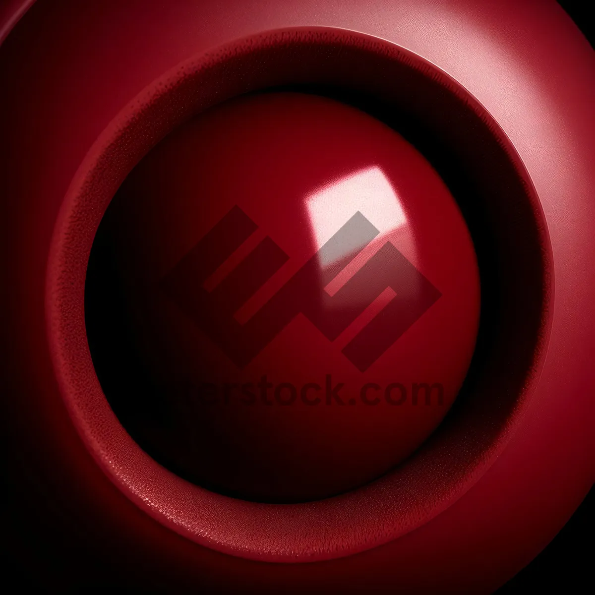 Picture of Shiny Black Glass Button with Orange Blaze