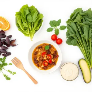 Fresh Vegetable Salad Plate with Tomato and Pepper