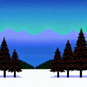 Winter Wonderland Tree in Mountain Forest