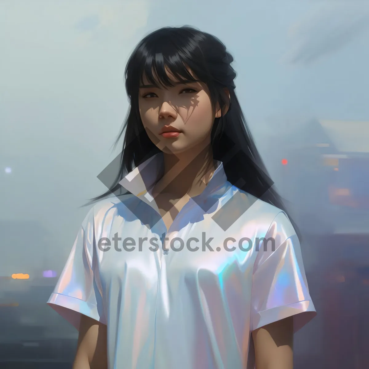 Picture of Smiling brunette adult professional model in business attire