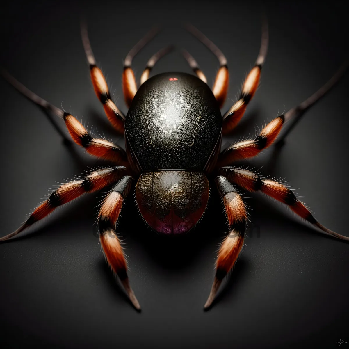 Picture of Close-up of Black Widow Spider - Arachnid with Red Hourglass