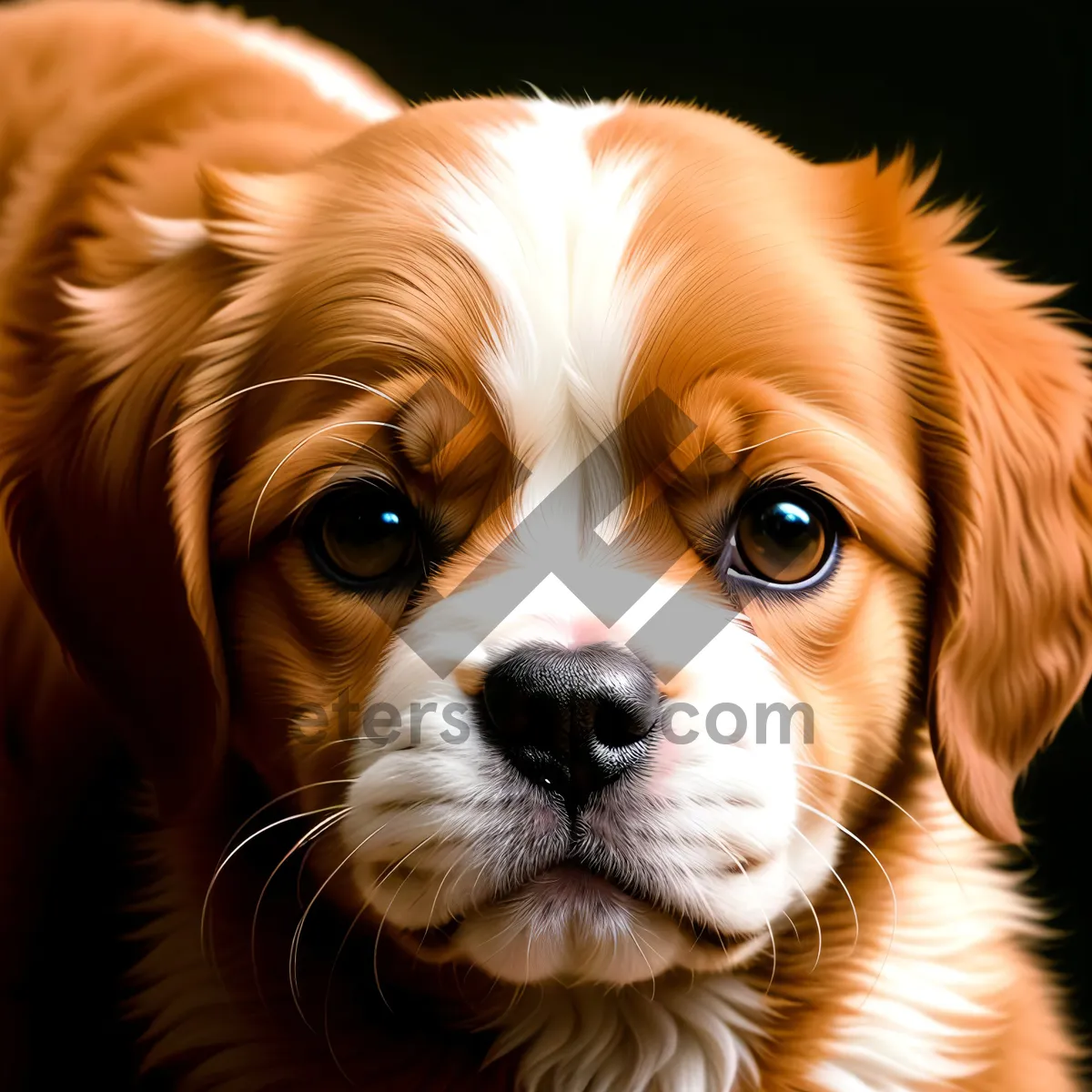 Picture of Adorable Toy Spaniel Puppy with Beautiful Brown Eyes