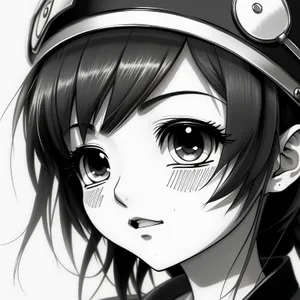 Artistic DJ broadcasting with expressive cartoon face