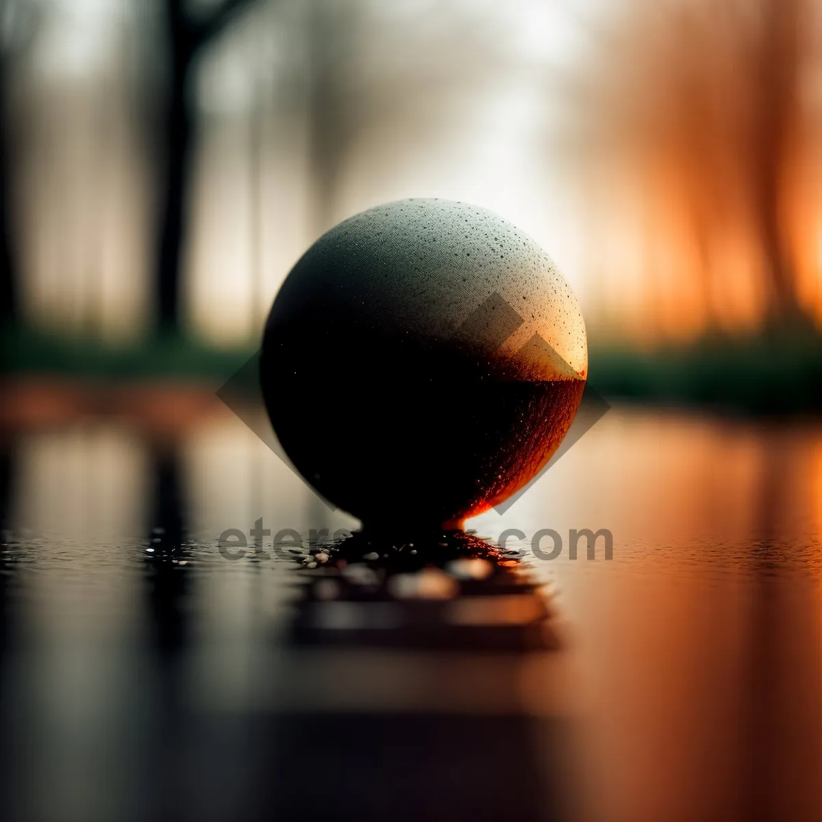 Picture of Golf Ball on Tee amidst Green Grass