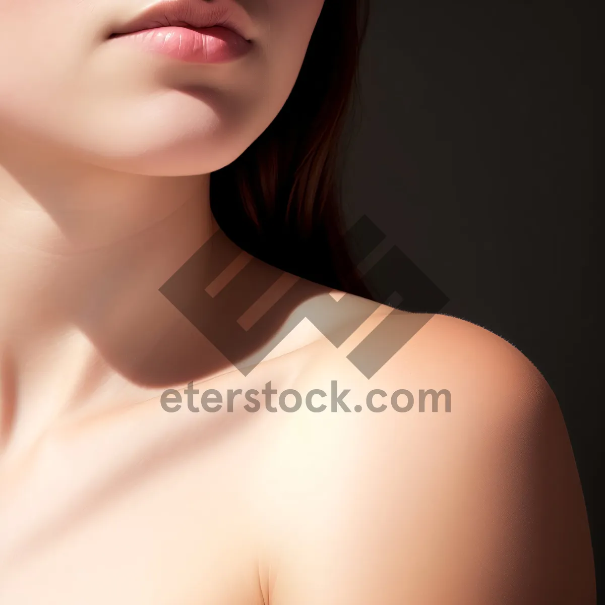 Picture of Radiant Beauty: Attractive Shoulder Portrait with Healthy Skin