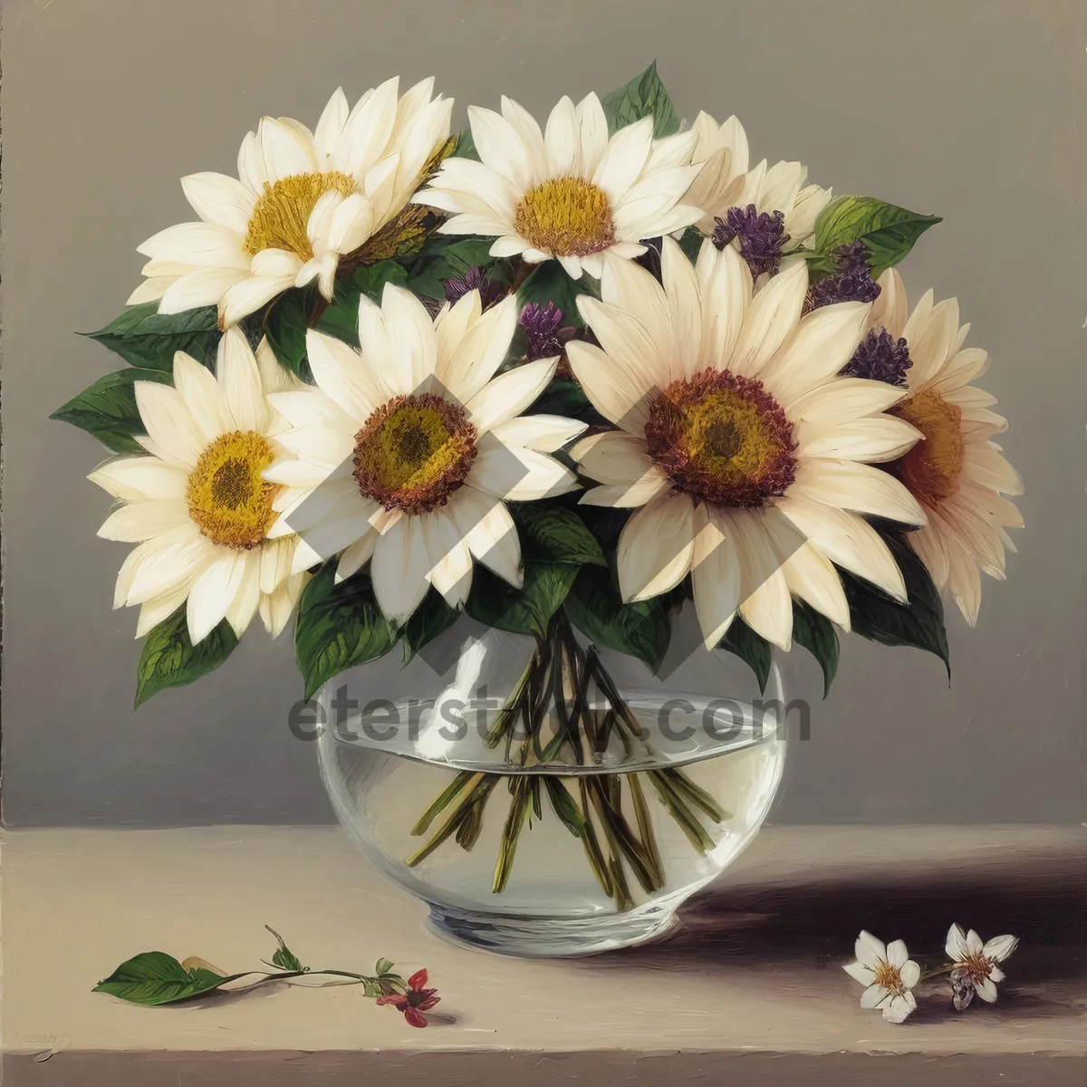 Picture of Yellow Daisy Bouquet - Summer Blooms in Vase