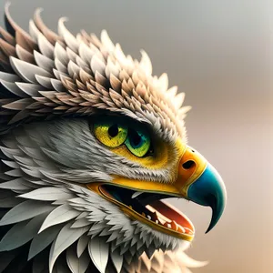 Wild Yellow Eagle with Piercing Eye