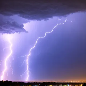 Electric Sunset Storm Lightning in the Dark