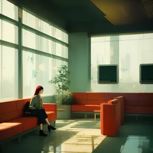 Modern Interior Lamp with Designer Furniture