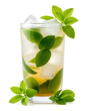 Organic spring branch with clover leaves and seedling