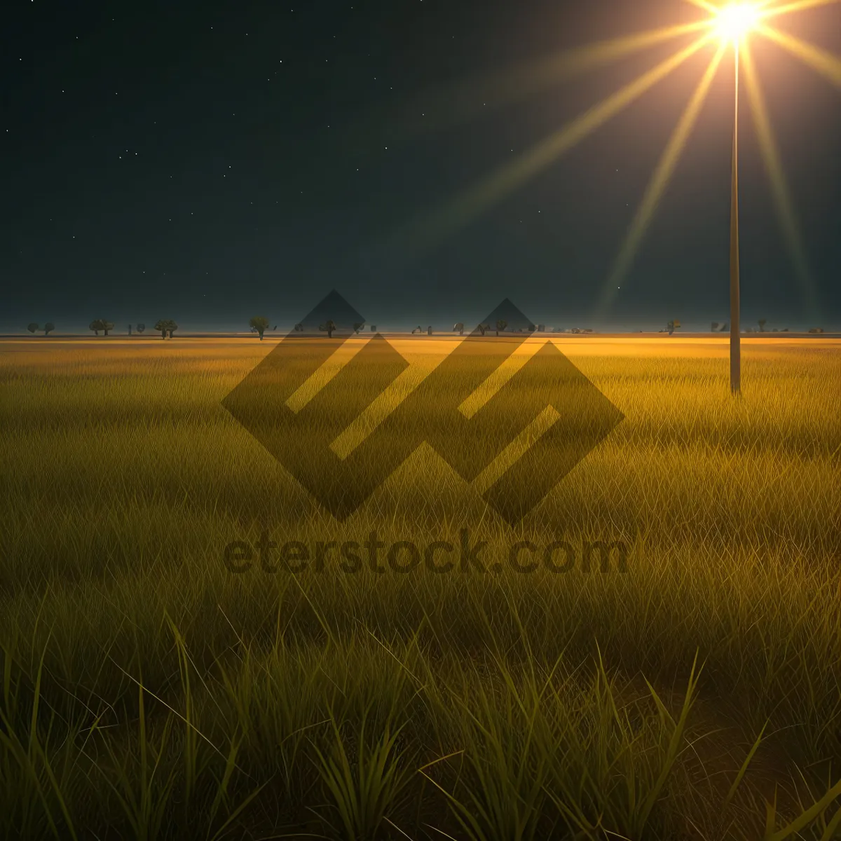 Picture of Radiant Sunset over Rural Landscape