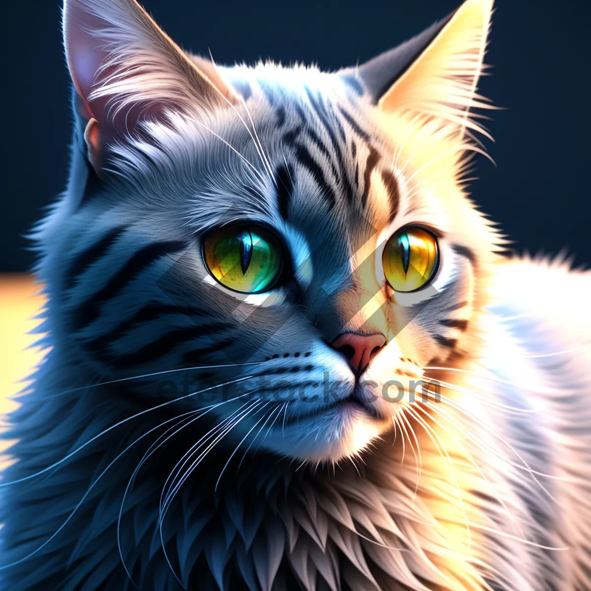 Picture of Feline Furball with Whiskers: A Cute Tabby Kitten