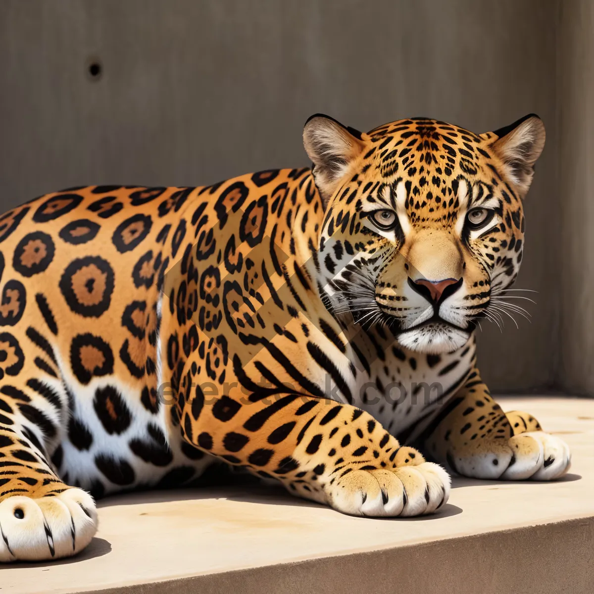 Picture of Majestic Striped Jaguar Gazing Intently