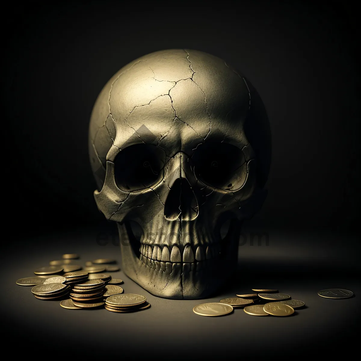 Picture of Deadly Pirate Skull with Spooky Anatomy