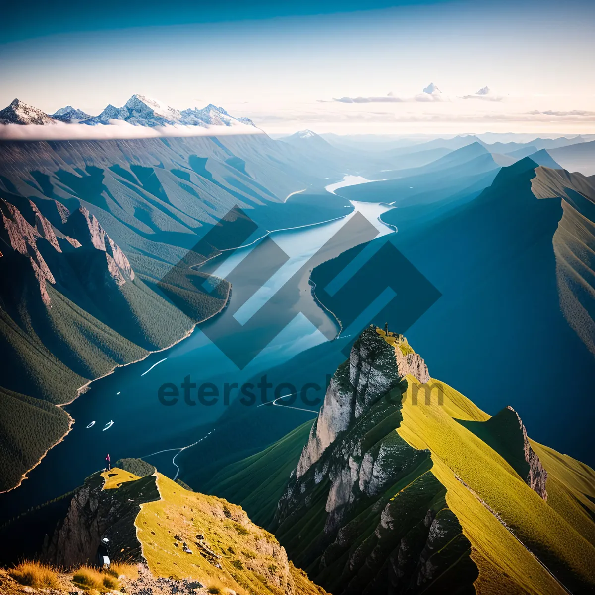 Picture of Majestic Mountain Range Reflecting in Pristine Lake