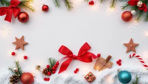 Snowflake and Holly Winter Season Greeting Card Design