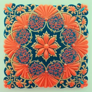 Vintage Floral Damask Tile Pattern